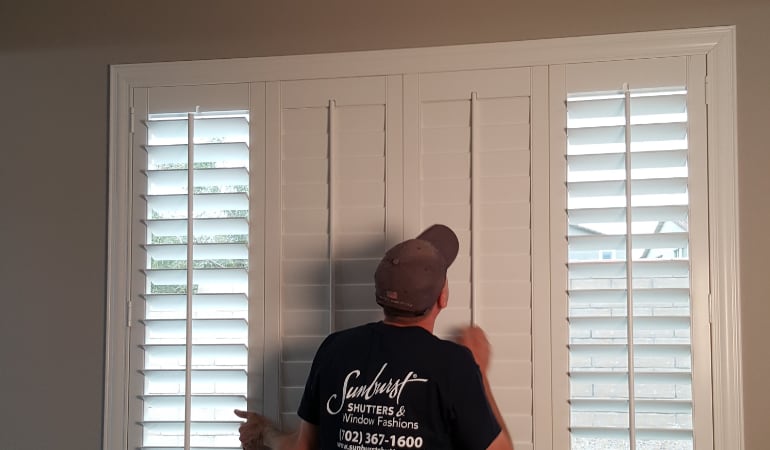 Installation of plantation shutters in Destin